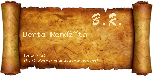 Berta Renáta névjegykártya